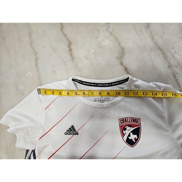 Adidas Unisex White Short Sleeve Crew Neck Soccer Shirt Jersey Size Small - Picture 7 of 9